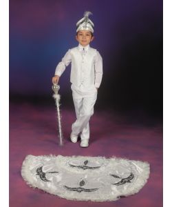 Pelerinli Takım Prens Model Beyaz-Lacivert