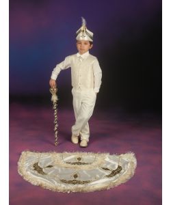 Pelerinli Takım Prens Model Krem-Lacivert